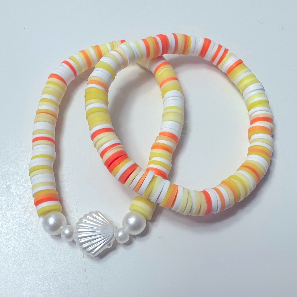 Seashell Pearl clay beads bracelets set